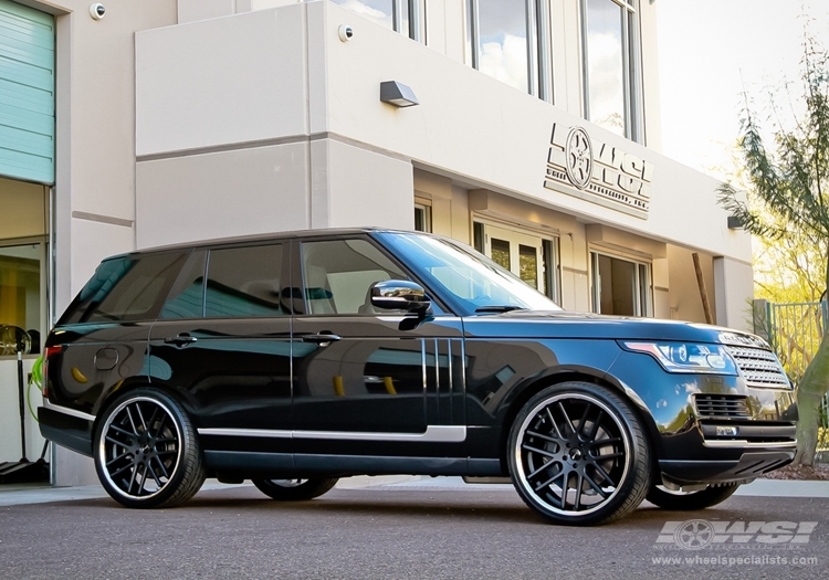 2013 Land Rover Range Rover with 24" Gianelle Yerevan in Matte Black (Chrome S/S Lip) wheels