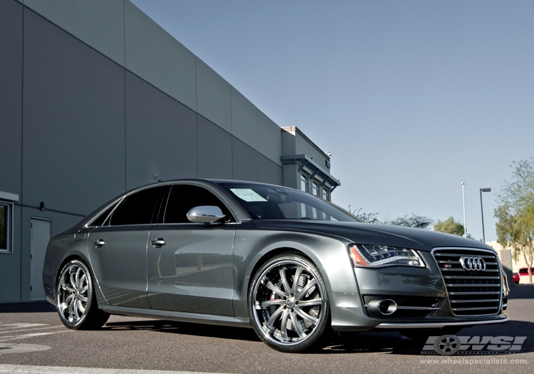 2012 Audi S8 with 22" Savini Forged SV37S in Brushed (Chrome Lip) wheels