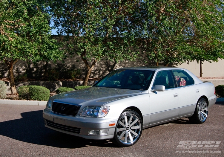 2000 Lexus LS with 20" Gianelle Santo-2SS in Machined Silver (Chrome S/S Lip) wheels