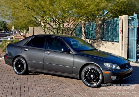 2002 Lexus IS with 18" TSW Silverstone in Gloss Black (Mirror Cut Lip) wheels