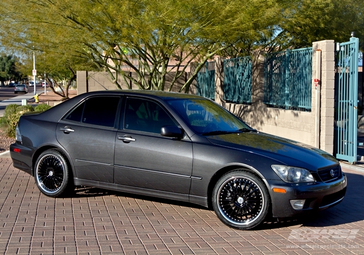 2002 Lexus IS with 18" TSW Silverstone in Gloss Black (Mirror Cut Lip) wheels