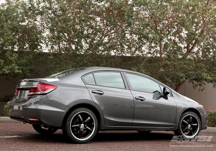 2013 Honda Civic with 17" TSW Stowe in Gloss Black (Mirror Cut Lip) wheels