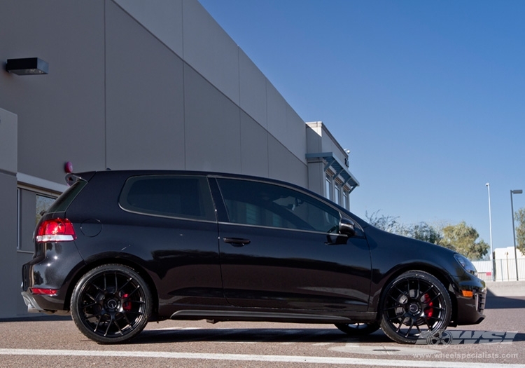 2012 Volkswagen GTI with 19" Enkei Raijin in Matte Black wheels