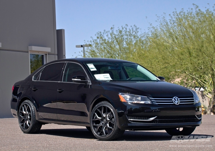 2012 Volkswagen Passat with 20" Gianelle Puerto in Matte Black (Ball Cut Details) wheels