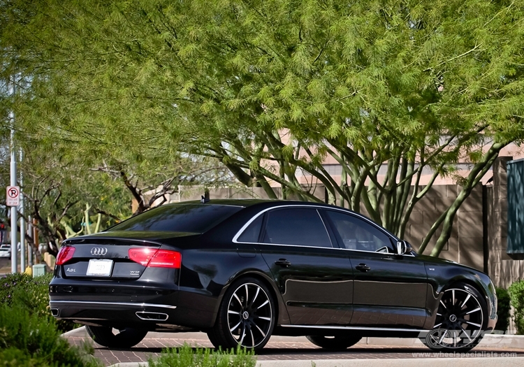 2013 Audi A8 with 20" Gianelle Cuba-10 in Matte Black (w/Ball Cut Details) wheels