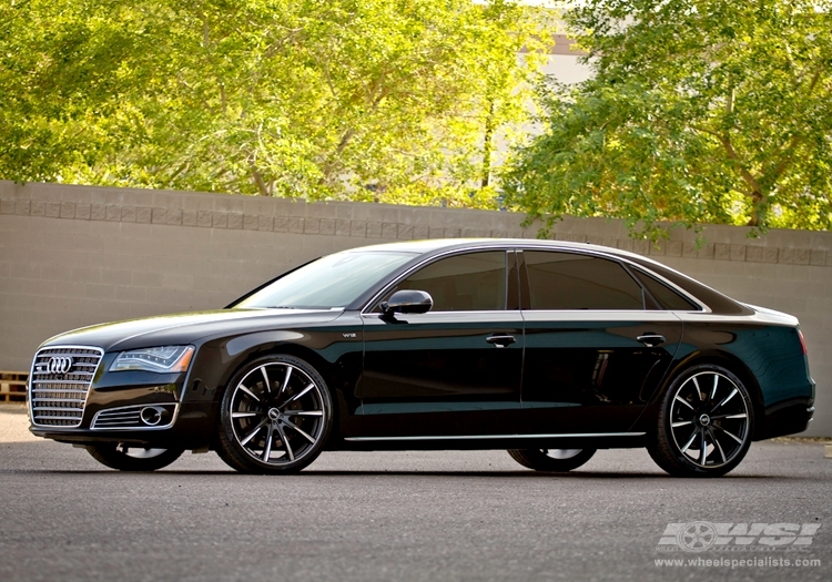 2013 Audi A8 with 20" Gianelle Cuba-10 in Matte Black (w/Ball Cut Details) wheels