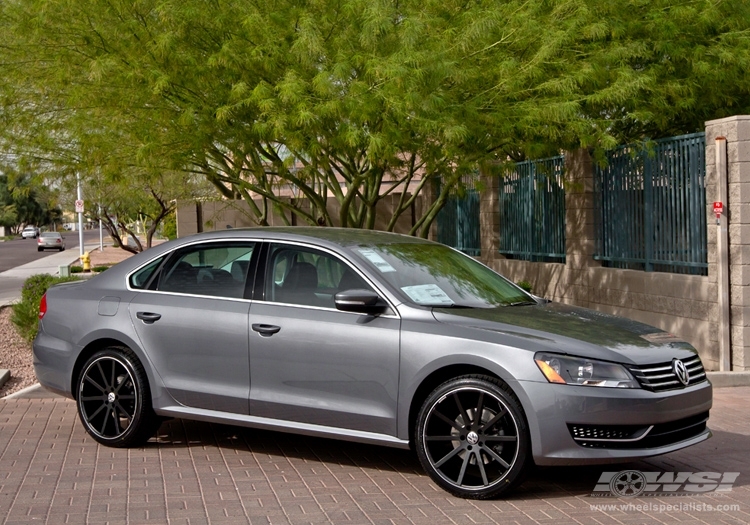 2013 Volkswagen Passat with 20" Giovanna Lindos-RL in Matte Black wheels