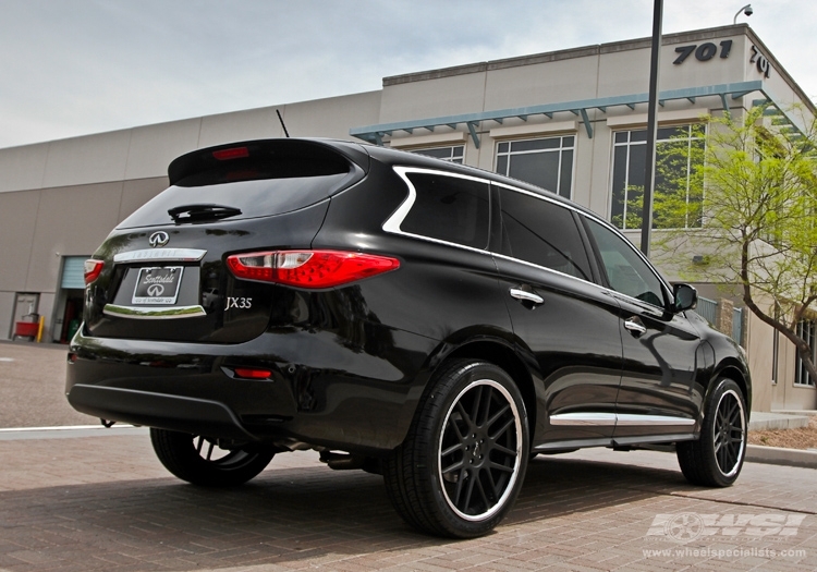 2013 Infiniti JX35 with 22" Gianelle Yerevan in Matte Black (Chrome S/S Lip) wheels