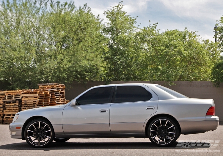 2002 Lexus LS with 20" Gianelle Cuba-10 in Matte Black (w/Ball Cut Details) wheels