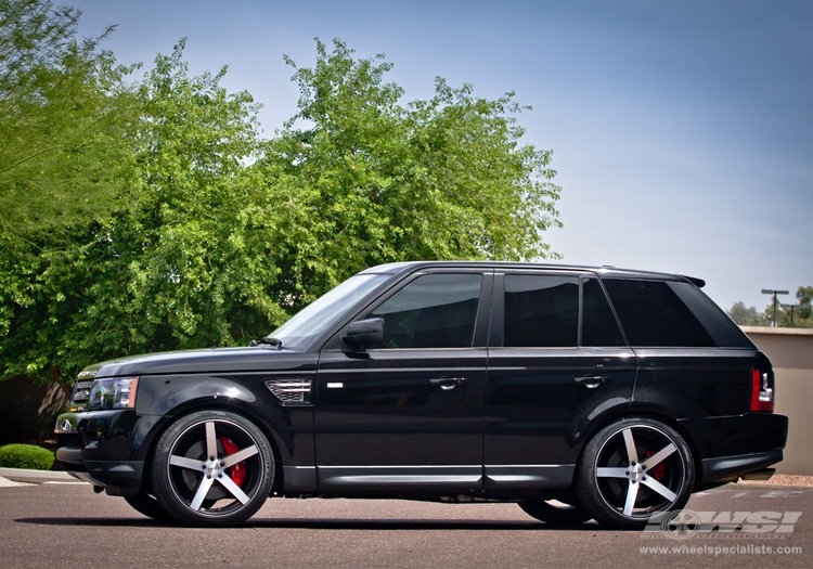 2013 Land Rover Range Rover Sport with 22" Vossen CV3 in Matte Black (Machined) wheels