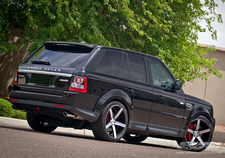 2013 Land Rover Range Rover Sport with 22" Vossen CV3 in Matte Black (Machined) wheels