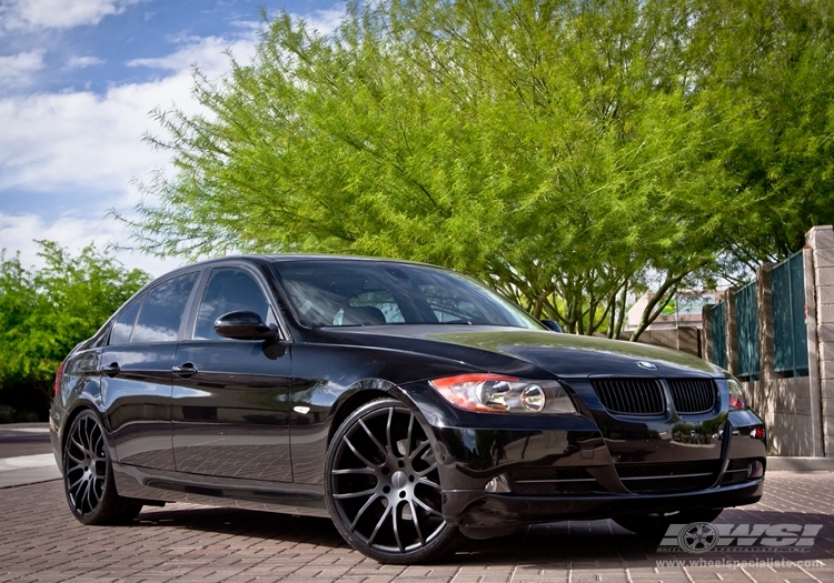 2011 BMW 3-Series with 20" Giovanna Kilis in Matte Black wheels