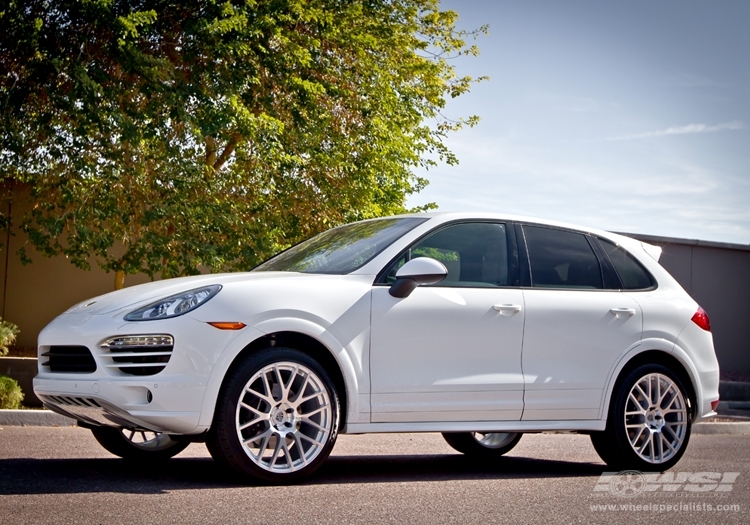 2012 Porsche Cayenne with 22" Victor Equipment Innsbruck (RF) in Machined Silver (Rotary Forged) wheels