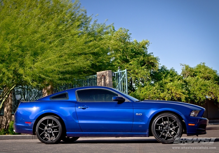 2012 Ford Mustang with 20" Giovanna Monza in Matte Black (Black Lip) wheels