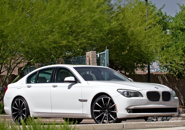 2012 BMW 7-Series with 22" Gianelle Cuba-10 in Matte Black (w/Ball Cut Details) wheels