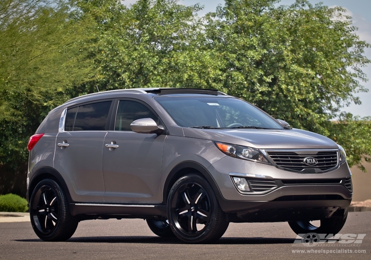 2013 Kia Sportage with 20" Hostile Off Road H200 Infectious in Gloss Black Milled (Blade Cut) wheels