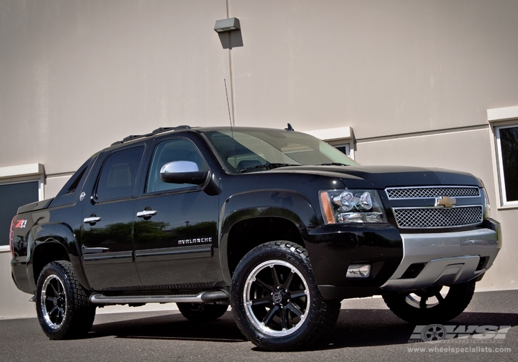 2013 Chevrolet Avalanche with 20" Black Rhino Moab in Gloss Black (Machined Cut Lip) wheels