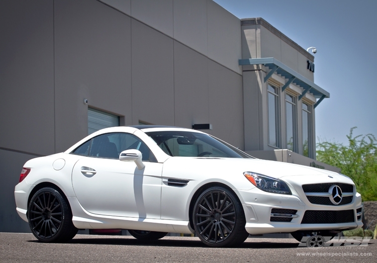 2013 Mercedes-Benz SLK-Class with 19" Mandrus Rotec (RF) in Matte Black (Rotary Forged) wheels