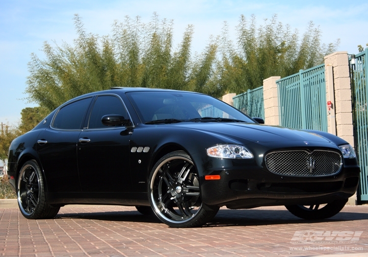 2007 Maserati Quattroporte with 22" Giovanna Cuomo in Black (Machined Lip) wheels