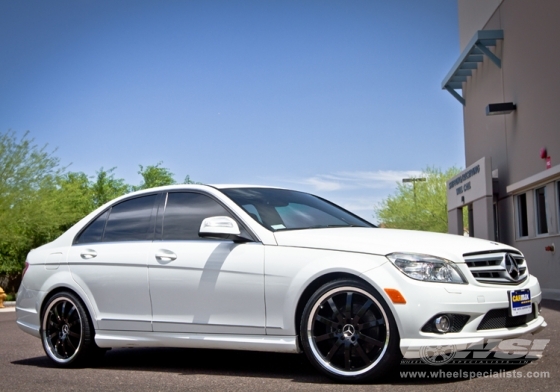 2012 Mercedes-Benz C-Class with 19" Mandrus Wilhelm in Gloss Black (Mirror Cut Lip) wheels