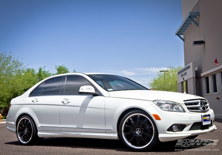 2012 Mercedes-Benz C-Class with 19" Mandrus Wilhelm in Gloss Black (Mirror Cut Lip) wheels