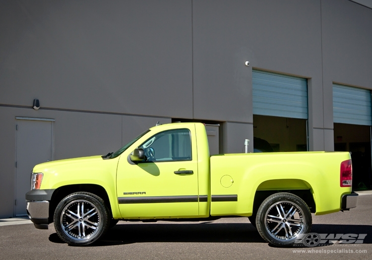 2012 GMC Sierra 1500 with 22" Avenue A607 in Gloss Black Machined (Machined Lip & Groove) wheels