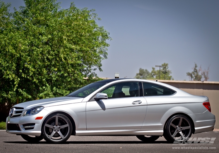 2013 Mercedes-Benz C-Class Coupe with 20" Vossen CV3-R in Gloss Graphite wheels