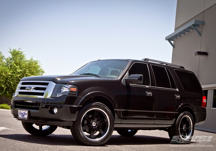 2013 Ford Expedition with 22" Black Rhino Pondora in Gloss Black (Machine Cut Lip) wheels