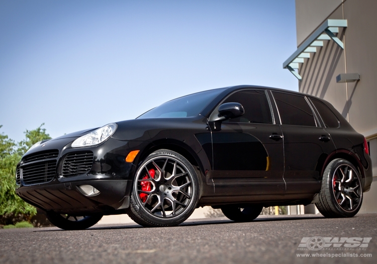 2011 Porsche Cayenne with 22" Gianelle Puerto in Matte Black (Ball Cut Details) wheels