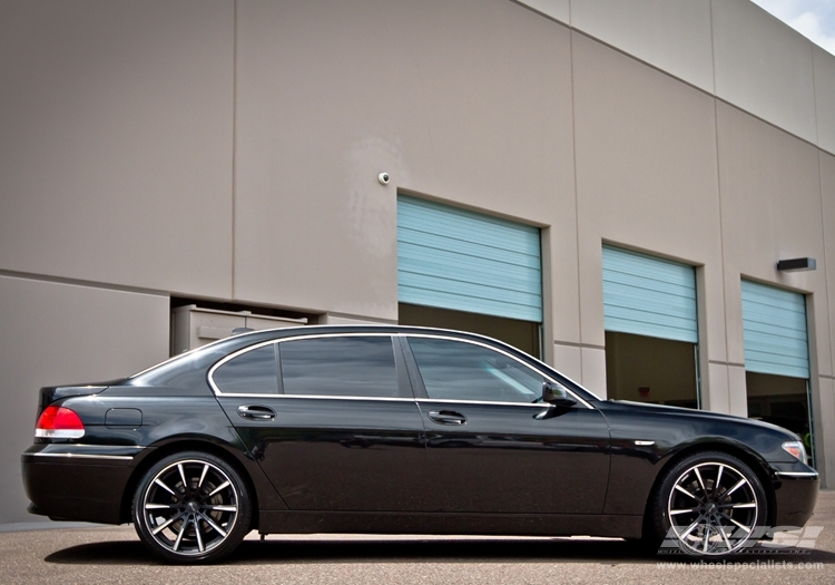 2008 BMW 7-Series with 20" Gianelle Cuba-10 in Matte Black (w/Ball Cut Details) wheels