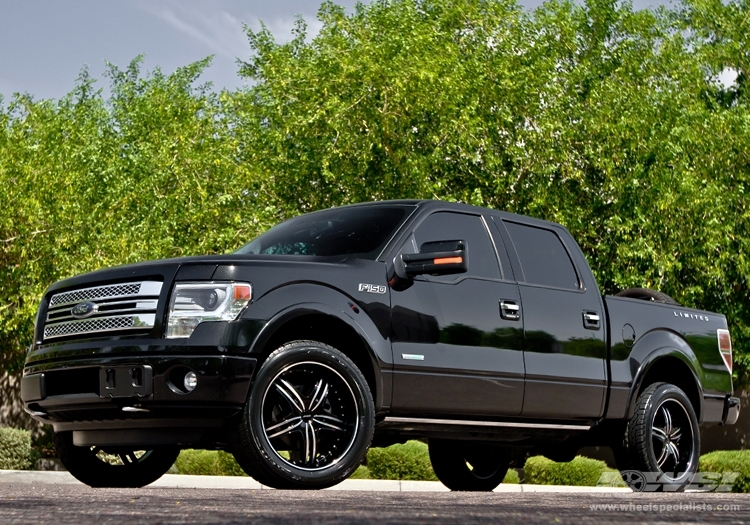 2012 Ford F-150 with 22" MKW M105 in Black (Machined Face w/ Groove) wheels