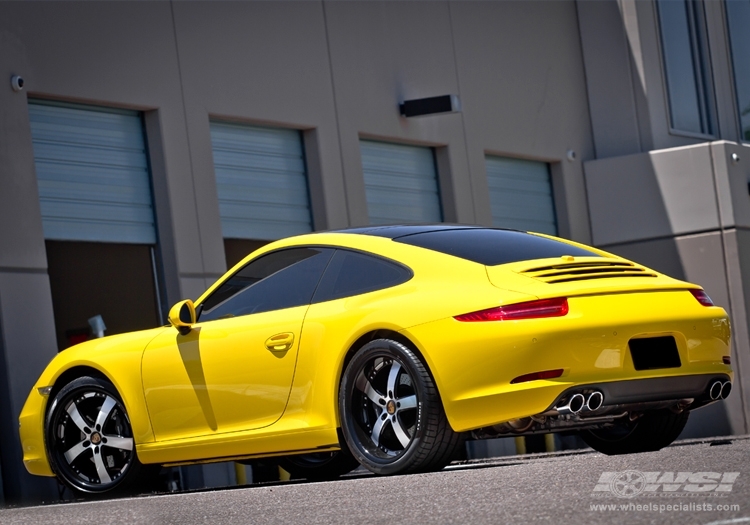 2013 Porsche 911 with 20" Vossen VVS-084 in Black Machined (Black Lip) wheels