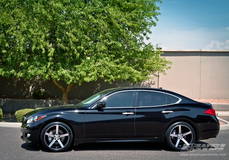 2012 Infiniti M with 20" Vossen CV3 in Matte Black (Machined) wheels