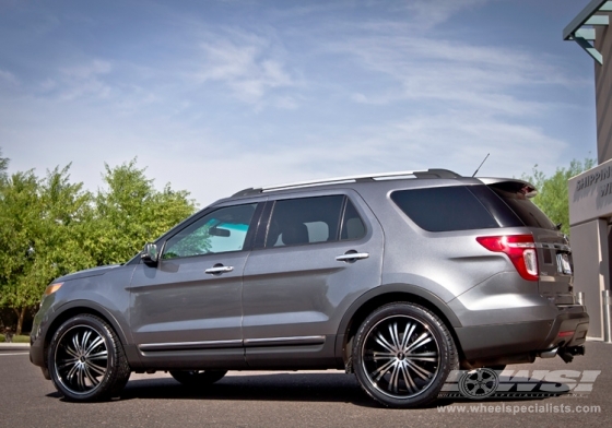 2012 Ford Explorer with 22" Avenue A601 in Gloss Black (Machined Face w/ Groove) wheels