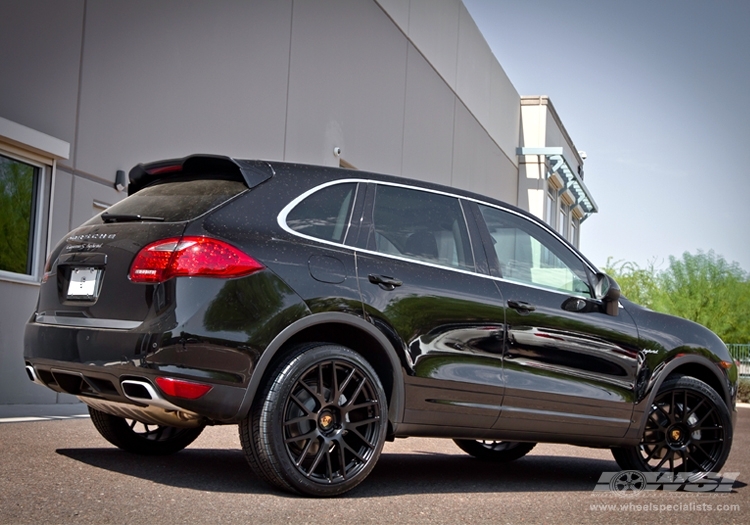 2013 Porsche Cayenne with 22" Victor Equipment Innsbruck (RF) in Matte Black (Rotary Forged) wheels