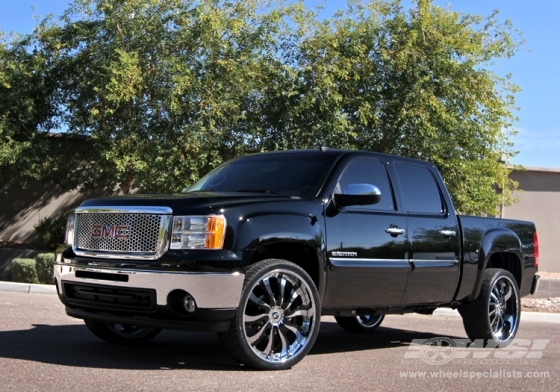 2011 GMC Sierra 1500 with 26" Forgiato Inferno in Black (Chrome Lip) wheels