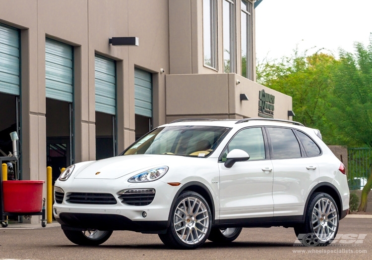 2013 Porsche Cayenne with 22" Victor Equipment Innsbruck (RF) in Machined Silver (Rotary Forged) wheels