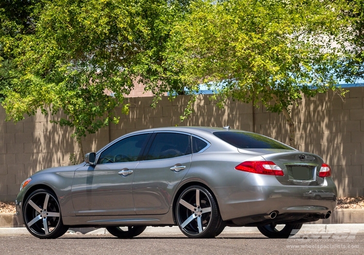 2012 Infiniti M with 22" Vossen CV3 in Matte Black (Machined) wheels