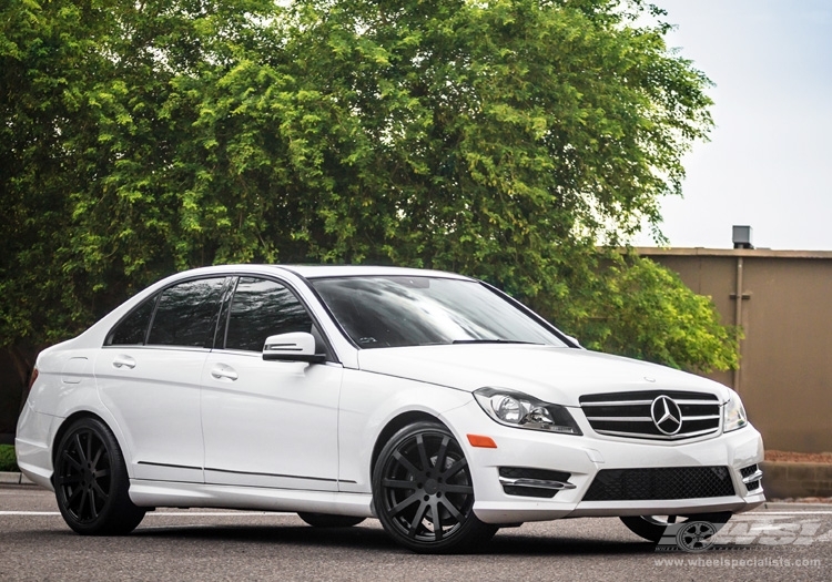 2013 Mercedes-Benz C-Class with 18" TSW Brooklands in Matte Black wheels