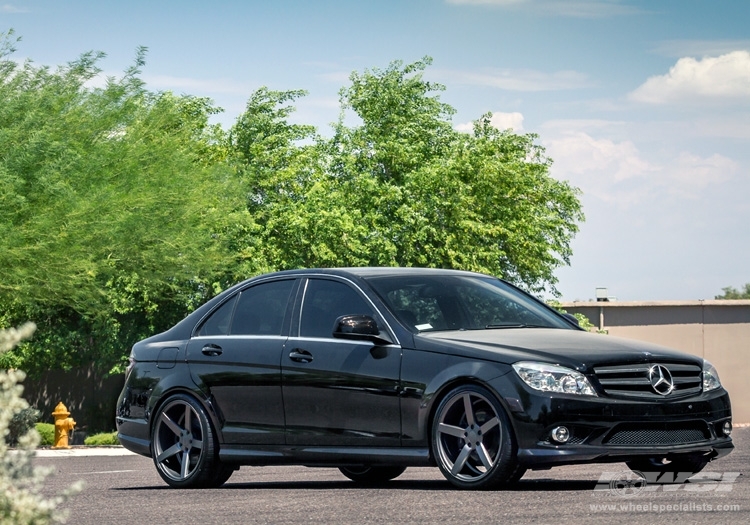 2012 Mercedes-Benz C-Class with 19" Vossen CV3-R in Gloss Graphite wheels