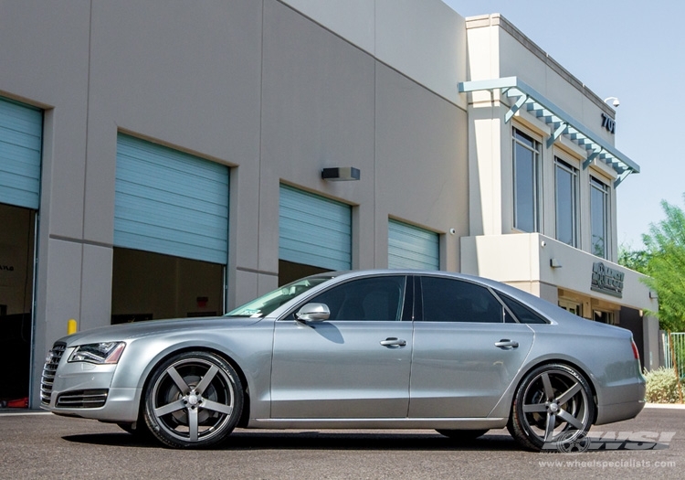 2013 Audi A8 with 22" Vossen CV3-R in Gloss Graphite wheels