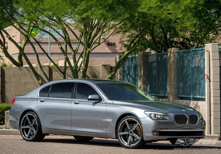 2012 BMW 7-Series with 22" Giovanna Mecca in Graphite (Chrome S/S Lip) wheels