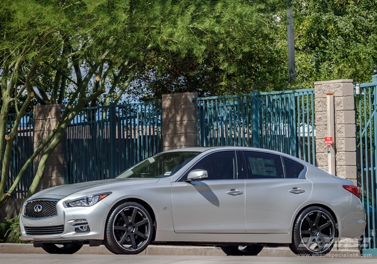 2014 Infiniti Q50 with 20" Giovanna Andros in Matte Black wheels