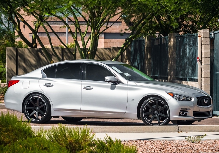 2014 Infiniti Q50 with 20" Giovanna Andros in Matte Black wheels