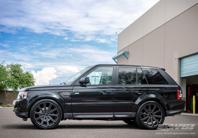 2013 Land Rover Range Rover Sport with 22" Gianelle Santoneo in Matte Black (Ball Cut Details) wheels