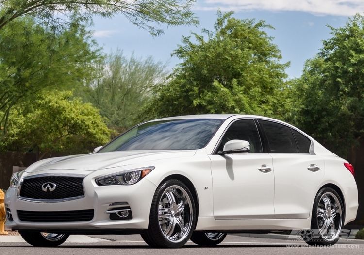 2014 Infiniti Q50 with 20" MKW M105 in Chrome wheels