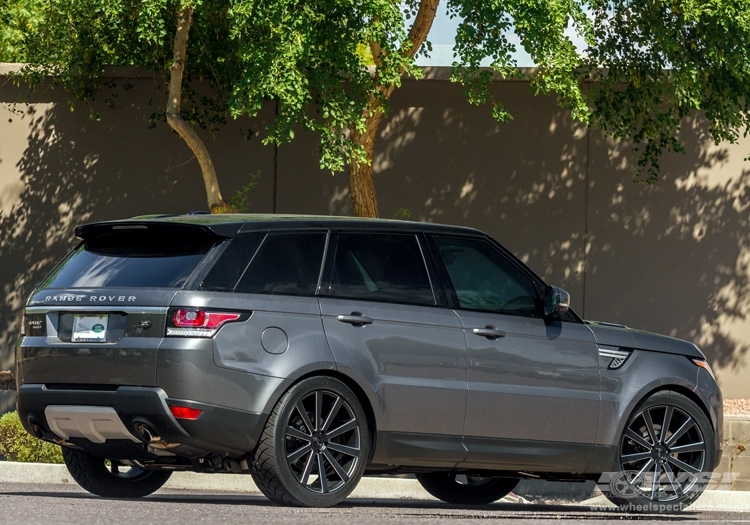 2014 Land Rover Range Rover Sport with 22" Gianelle Santoneo in Matte Black (Ball Cut Details) wheels