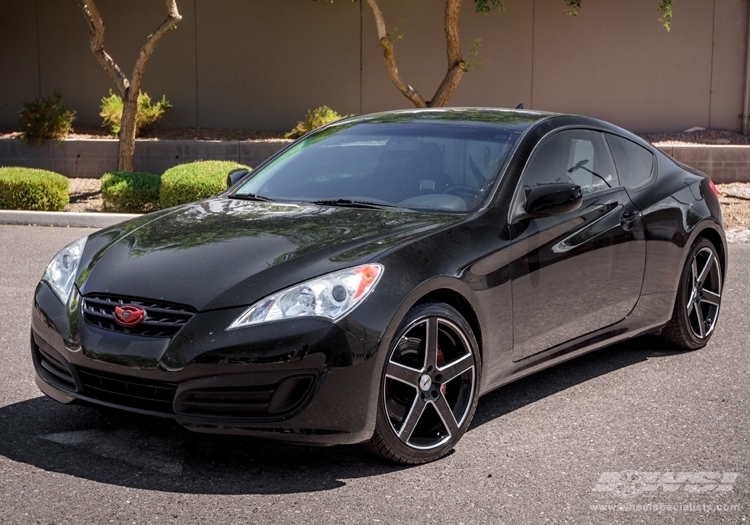 2011 Hyundai Genesis Coupe with 19" TSW Rivage in Gloss Black (Milled Spokes) wheels