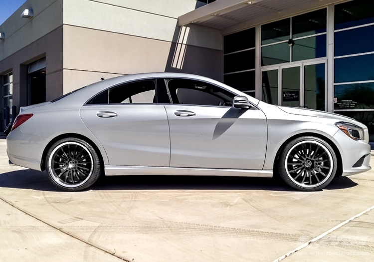 2014 Mercedes-Benz CLA-Class with 19" Mandrus Millennium in Gloss Black (Mirror Cut Lip) wheels