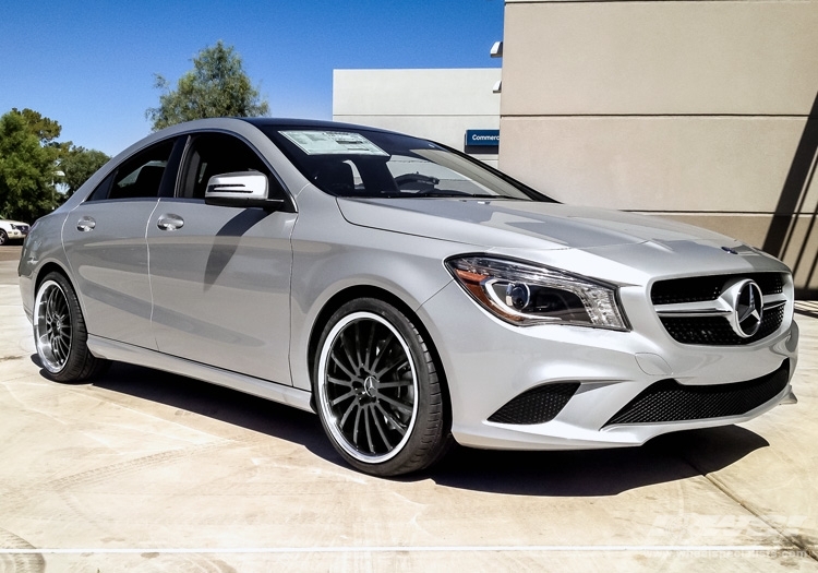 2014 Mercedes-Benz CLA-Class with 19" Mandrus Millennium in Gloss Black (Mirror Cut Lip) wheels